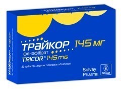 Трайкор табл. п/пл.об. 145мг N20 (10х2)