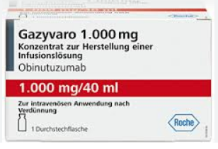 Газива, газиваро (обинутузумаб)  1000 мг/40 мл (25 мг/мл), фл.